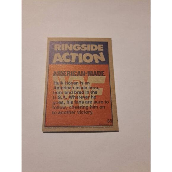 1987 Topps WWF Hulk Hogan #35 American Made Wrestling Trading Card Vintage - Picture 2 of 2